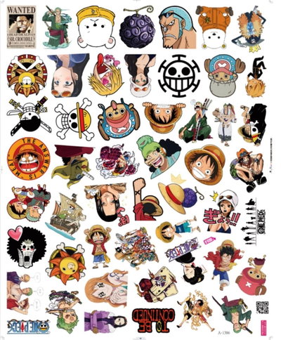 Stickers One Piece x50 Resistentes al Agua 1