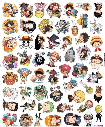 Stickers One Piece x50 Resistentes al Agua 2