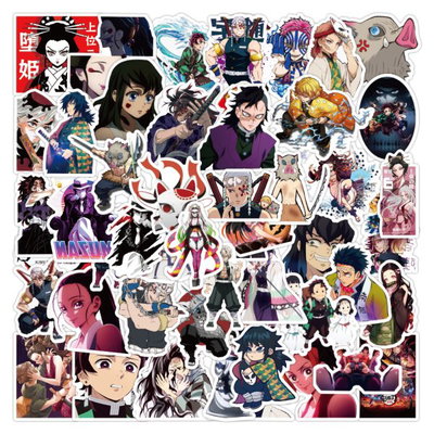 Stickers Demon Slayer x50 Resistentes al Agua 2