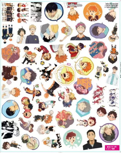 Stickers Haykiuu!! x50 Resistentes al Agua 1