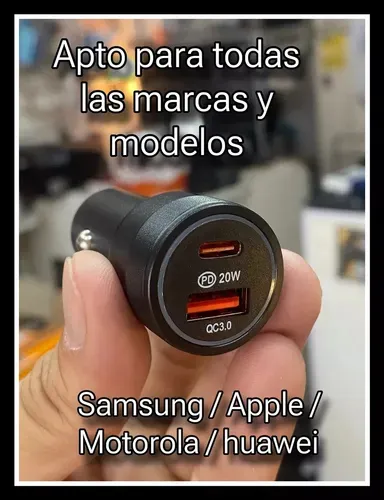 Cargador para Auto Usb + Usb-C 20w CA05