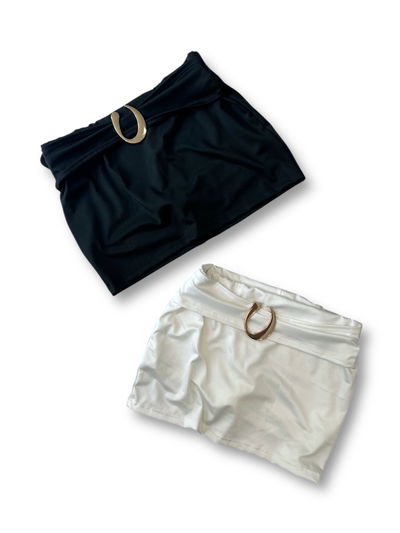 MINI CON SHORT TIRO BAJO HEBILLA