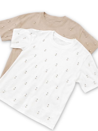 REMERA IMPORTADA PERLAS Y STRASS