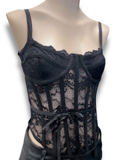 CORSET IMPORTADO CON LAZO NEGRO