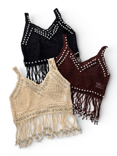 TOP CROCHET FLECOS TACHAS