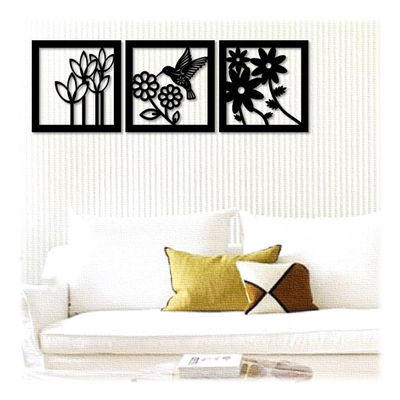 Cuadro Tríptico 30x90 COLIBRÍ - MAHUALA