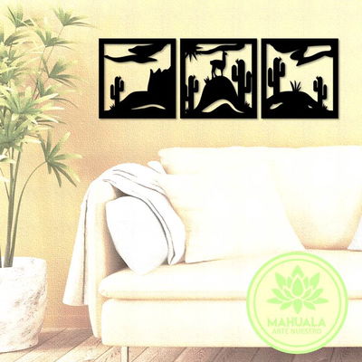 Cuadro Tríptico 30x90 NOA - MAHUALA
