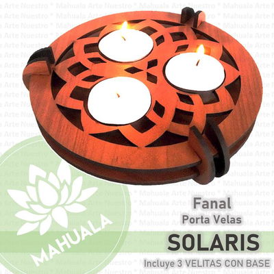 Fanal con 3 Velitas SOLARIS