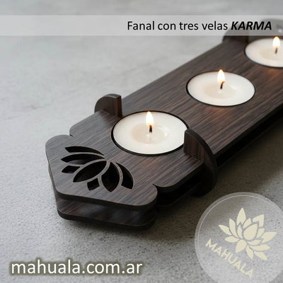 Fanal con 3 Velitas KARMA