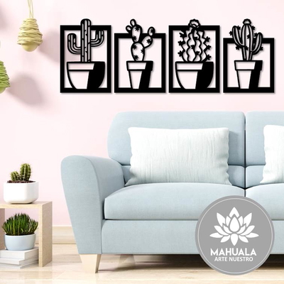 Cuadro Cuadríptico 120x40 - BIG CACTUS