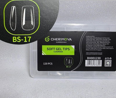 SOFT GEL TIPS CUADRADA CHERIMOYA X120