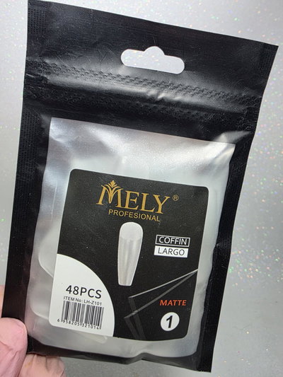 TIPS SOFT GEL CHARM LIMIT COFFIN LARGO (48 UNIDADES)