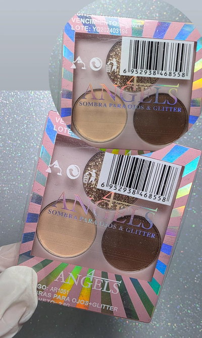 SOMBRAS PARA OJOS + GLITTER + ESPEJO 