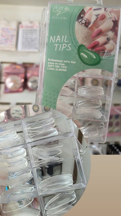 TIPS SOFT GEL ALMENDRA LARGOS CITY GIRL X120