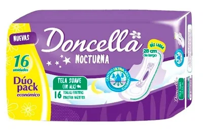 Toallitas Higienicas Doncella Nocturnas x16u.