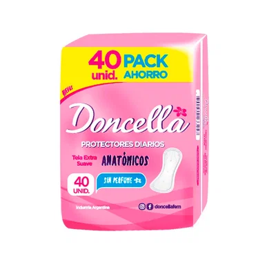 Protectores Diarios Doncella x40u.