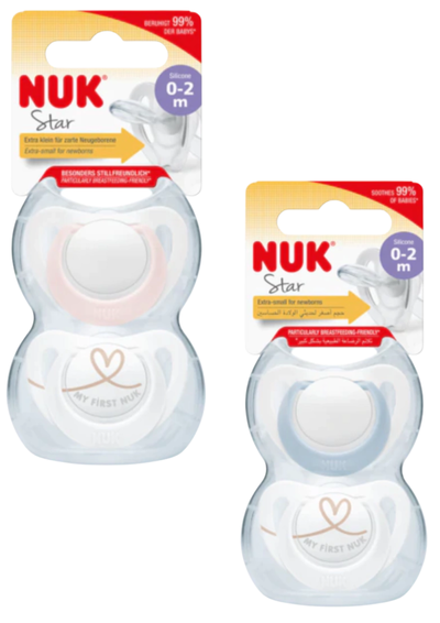 NUKChupete X2 Star 0-2 Meses Silicona 