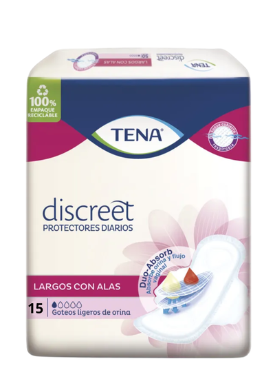 Protector diario Tena Discreet largo con alas