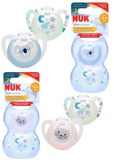 Nuk Chupetes x2 Star Day & Nigth 0-6 meses