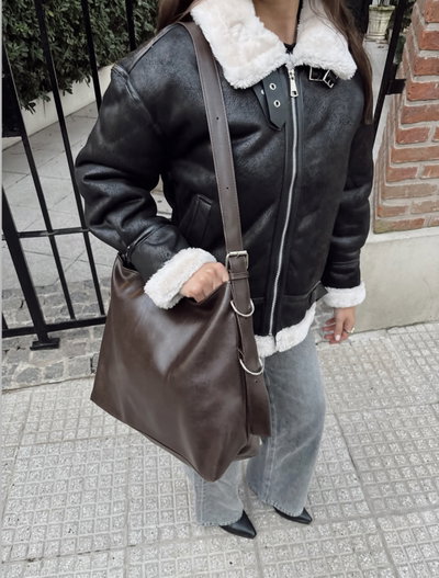 Cartera Sienna marron ecocuero