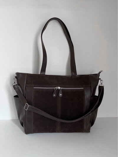 Cartera Mora Marron Gamuza + Ecocuero