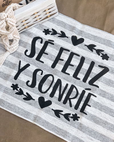 Paño de piso (se feliz - rayado)