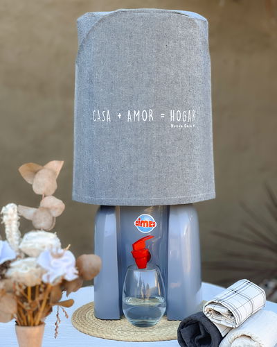 Funda para bidón 20 lts (casa + amor - gris jean)