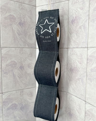 Porta papel higiénico (ama la vida que vives - azul jean)