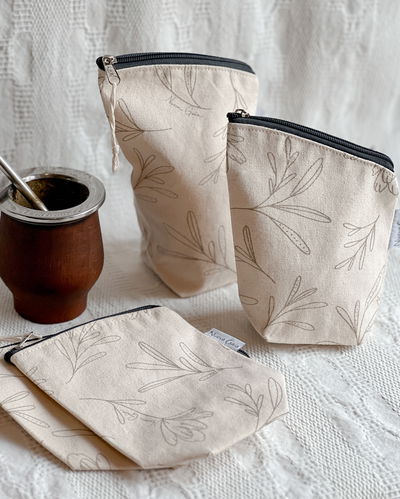 Set yerbero + azucarera (hojas - natural)