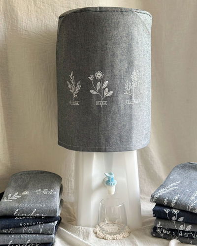 Funda para bidón 20 lts (sueña, crea, ríe - gris jean)