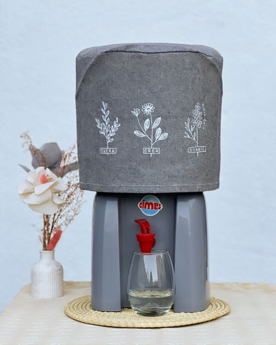 Funda para bidón 12 lts (sueña, crea, sonríe - gris jean)