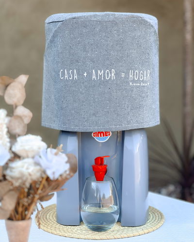 Funda para bidón 12 lts (casa + amor - gris jean)