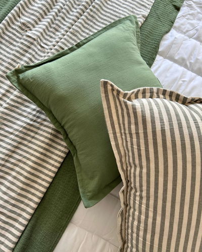 Set de Almohadones - Natural y verde 