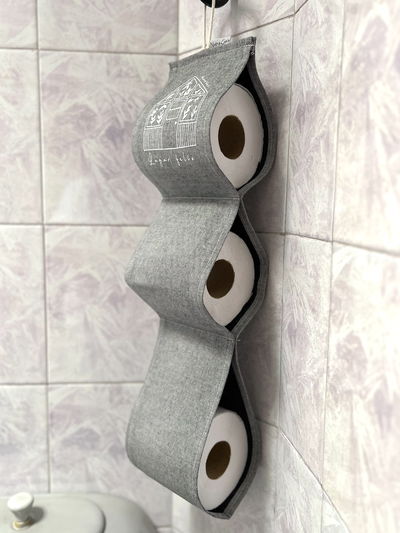 Porta papel higiénico - Lugar feliz - Gris