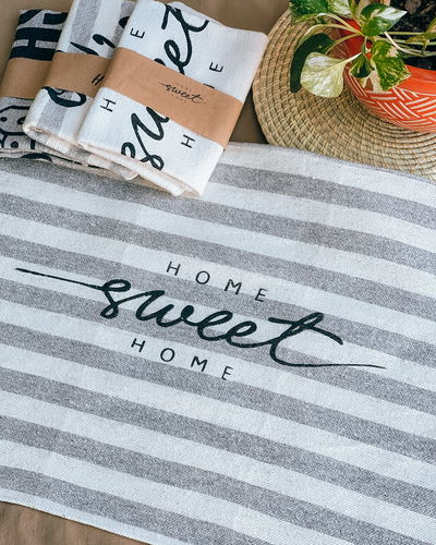 Paño de piso (home sweet home - rayado)