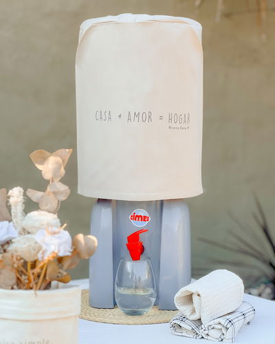 Funda para bidón 20 lts (casa + amor - natural)