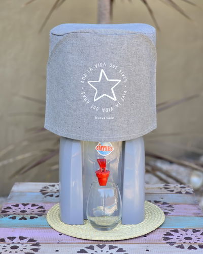 Funda para bidón 12 lts (ama la vida que vives - gris jean)