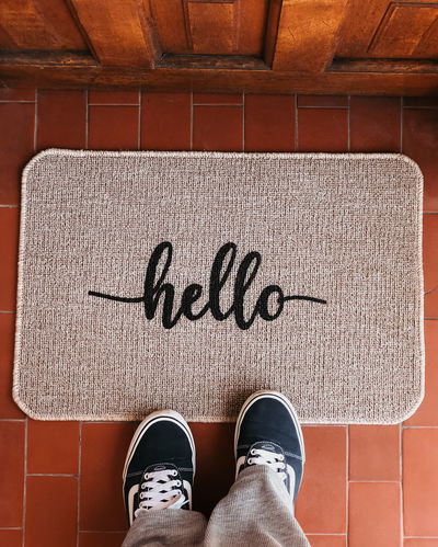 Alfombra para entrada (hello)