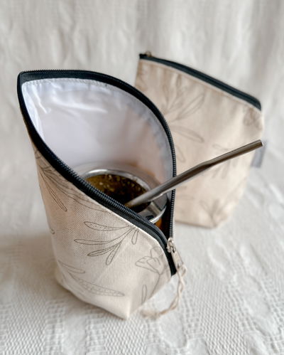 Set yerbero + matero (hojas - natural)