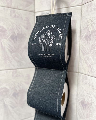 Porta papel higiénico - Mercado de flores - Azul