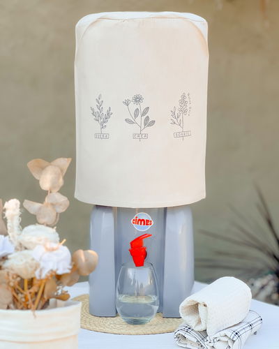 Funda para bidón 20 lts (sueña, crea, sonrie - natural)