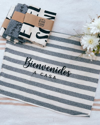 Paño de piso (bienvenidos a casa - rayado)