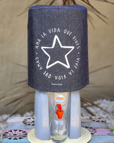 Funda para bidón 20 lts (ama la vida que vives - azul jean)