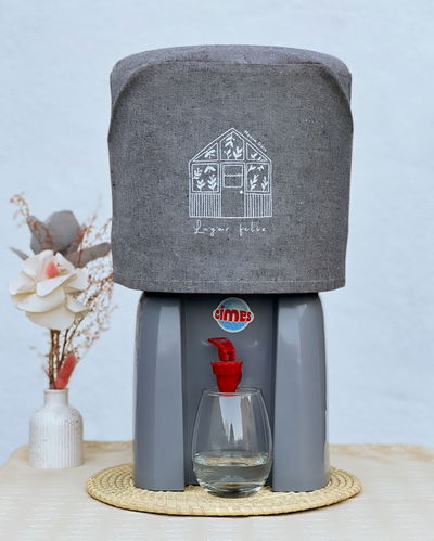 Funda para bidón 12 lts (casita feliz - gris jean)