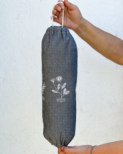 Guarda bolsas (crea, sueña, sonríe - gris jean)