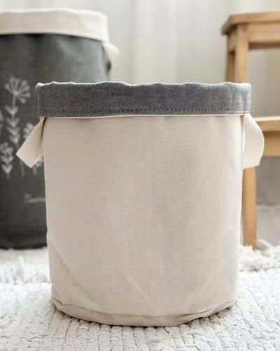 Organizador grande (flores - gris jean)