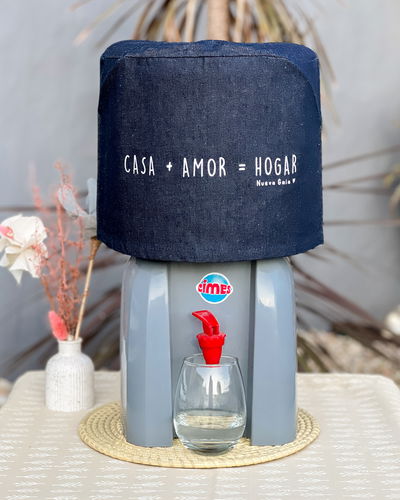 Funda para bidón 12 lts (casa + amor - azul jean)