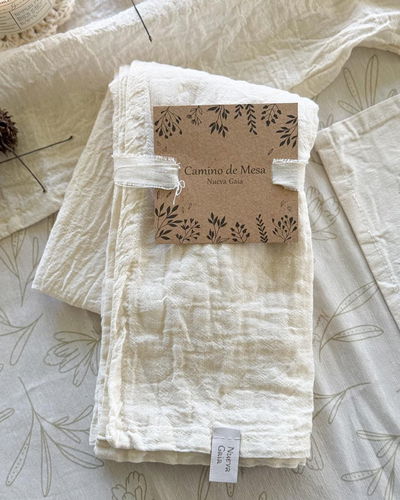 Camino de mesa Gasa Rústica - 140x45 - Natural
