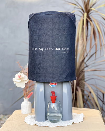 Funda para bidón 20 lts - Donde hay amor, hay hogar - Azul