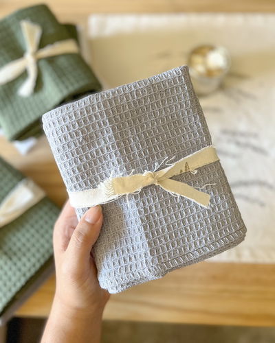 Set X2 Repasadores Nido de abeja - Gris, Blanco, Verde